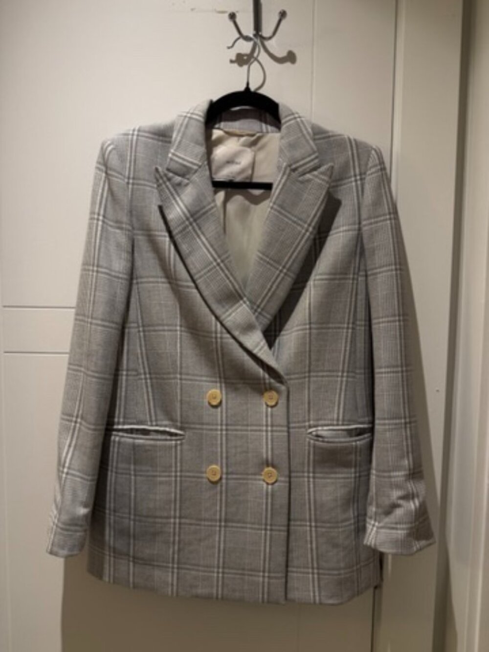 Aritzia Wilfred Margaux Blazer Checkered Grey Size 4